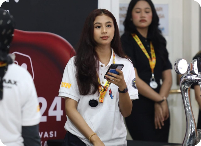 Beambox team at an exhibition