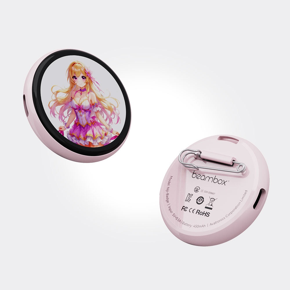 Niji E-Badge | Anime GIF Wearable Display Pin – beambox